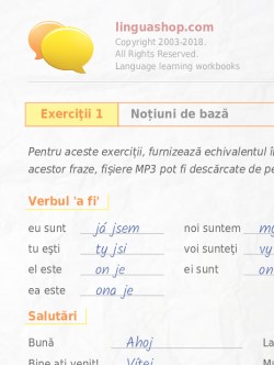 Caiet de exerciţii PDF în limba cehă