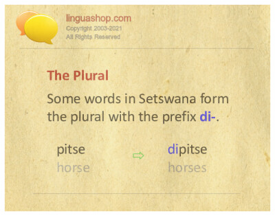 Setswana Grammatik zum Herunter­laden