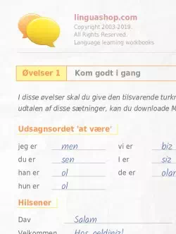 PDF arbejdsbog til turkmensk