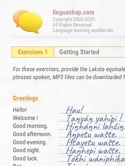 PDF Workbook in Lakota