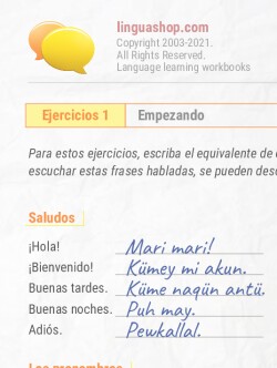 PDF Cuaderno de ejercicios en mapuche