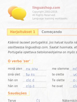 PDF työkirja portugaliksi