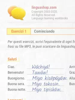 Quaderno degli esercizi in PDF in cree