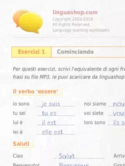 Quaderno degli esercizi in PDF in francese