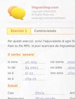 Quaderno degli esercizi in PDF in spagnolo