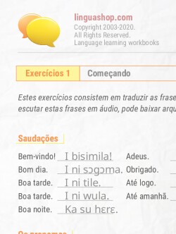 PDF caderno de exercícios em bambara