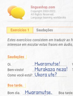 PDF caderno de exercícios em quiniaruanda