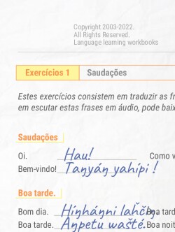 PDF caderno de exercícios em dacota