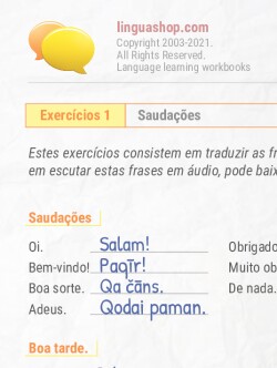 PDF caderno de exercícios em pachto