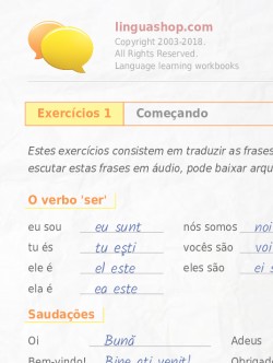 PDF caderno de exercícios em romeno