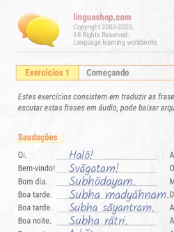 PDF caderno de exercícios em telugo