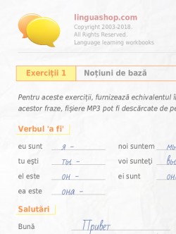 Caiet de exerciţii PDF în limba rusă