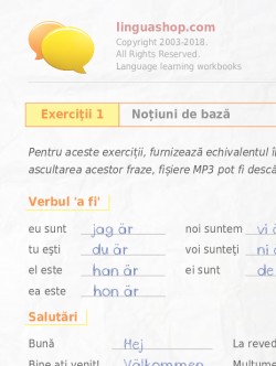 Caiet de exerciţii PDF în limba suedeză