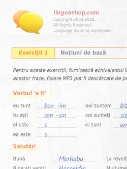 Caiet de exerciţii PDF în limba turcă