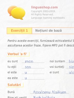 Caiet de exerciţii PDF în limba uzbecă