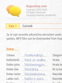 PDF delovni zvezek v Albanščini