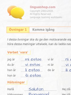 PDF arbetsbok för esperanto