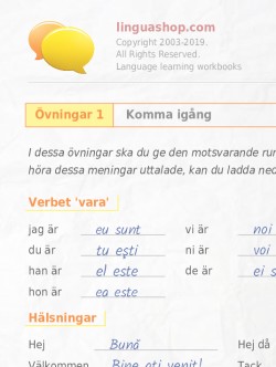 PDF arbetsbok för rumänska